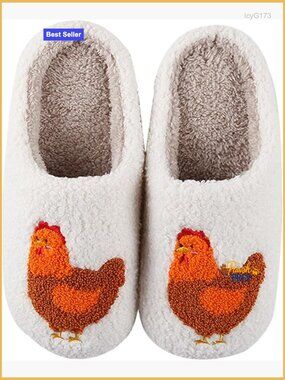 Fuzzy Memory Foam Winter Warm Fluffy Animal Slippers for Women Non-Slip Rubber